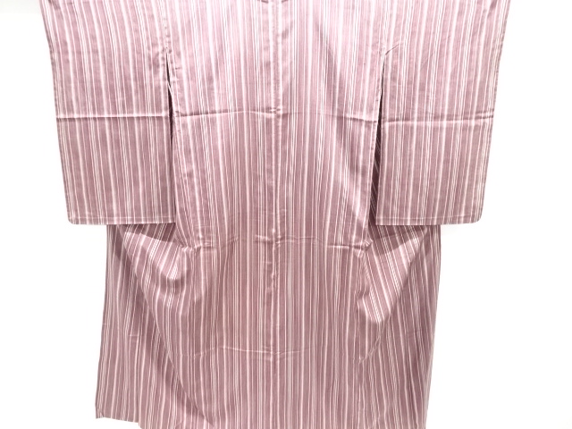 大正ロマン　縞織出し単衣着物